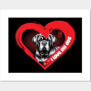 I Love My Neapolitan Mastiff - Friendly dog - I Love my dog Posters and Art